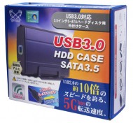 サイズ USB3.0仕様3.5インチHDD用外付けケース USB3.0-HDDCASE-SATA3.5-BK