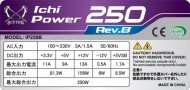 250Wモデル　出力表